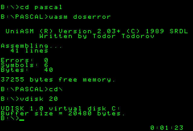    UASM,  VDISK